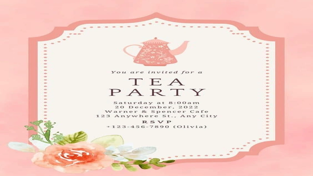 صورة tea party invitation message