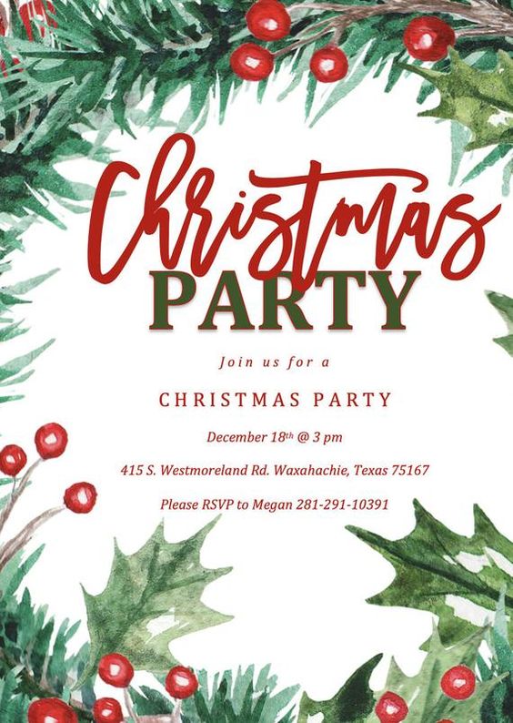 christmas party invitation message