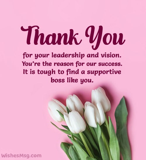 words of appreciation to the boss