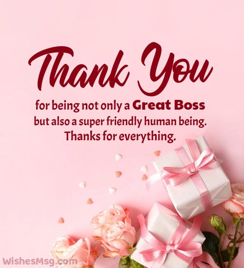 words of appreciation to the boss