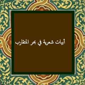 أبيات شعرية في بحر المتقارب