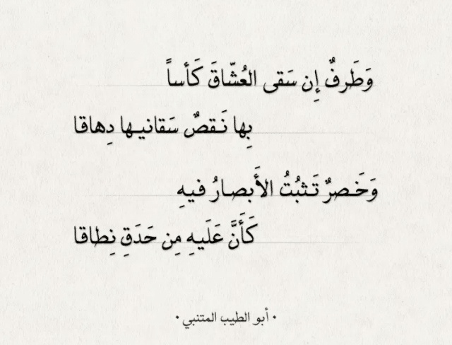 أبيات شعرية للمتنبي