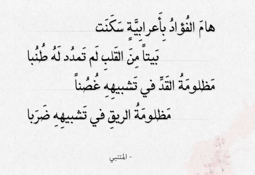 أبيات شعرية للمتنبي