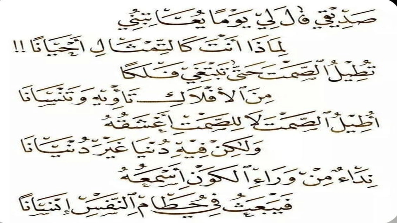 صورة اجمل ابيات الشعر العربي الفصيح