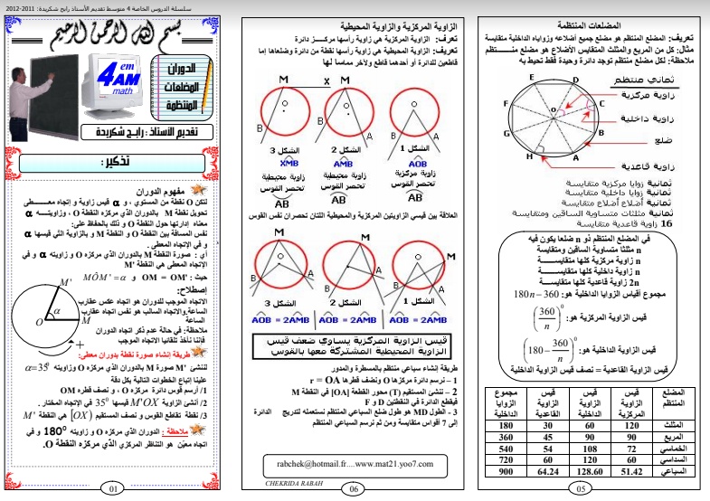 اشكال مطويات رياضيات