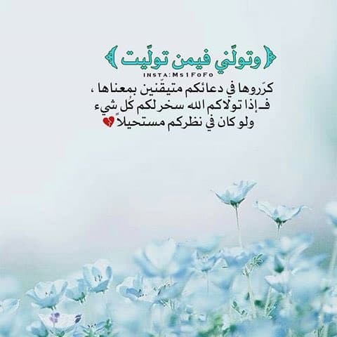 اللهم تولني فيمن توليت