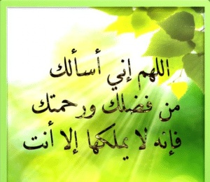 اللهم نسالك من فضلك ورحمتك فانه لايملكها الا انت