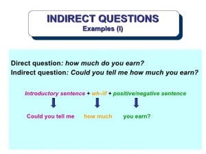 امثلة على قاعدة indirect questions