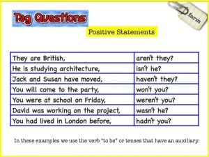 امثلة على قاعدة question tag