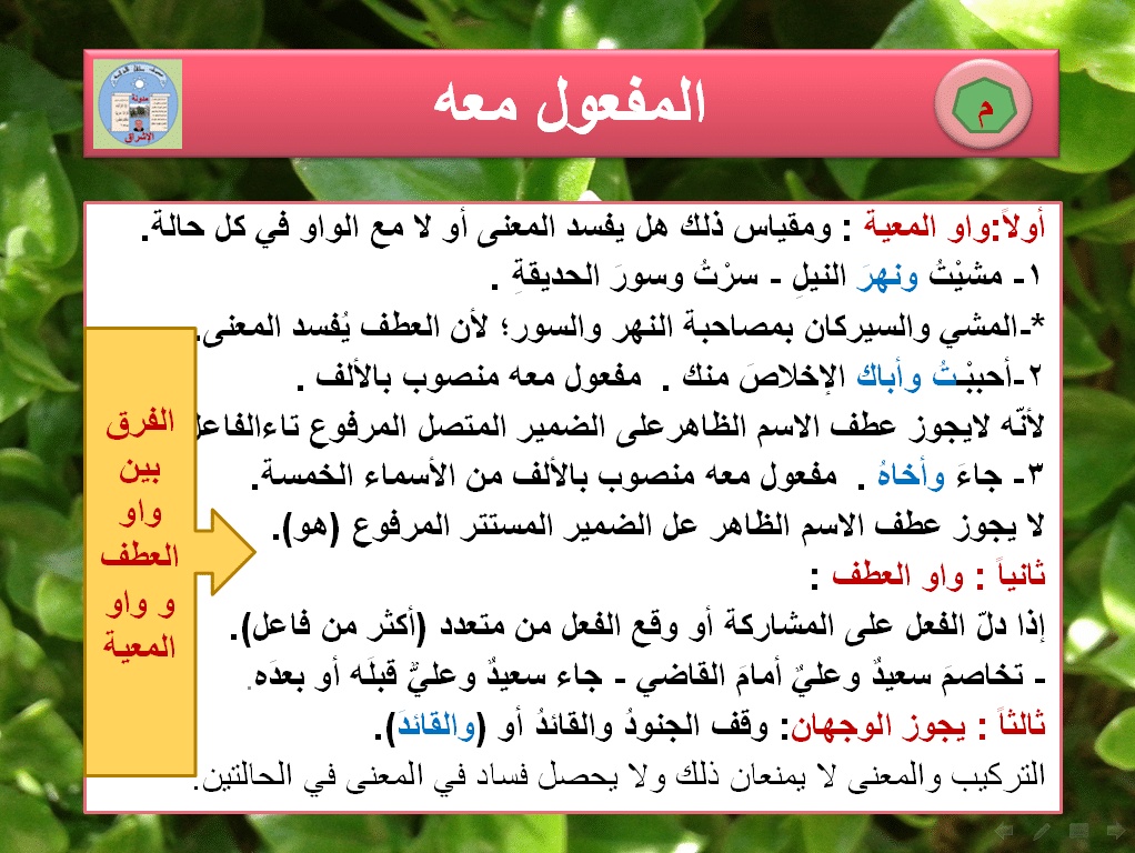 تدريبات على المفعول معه