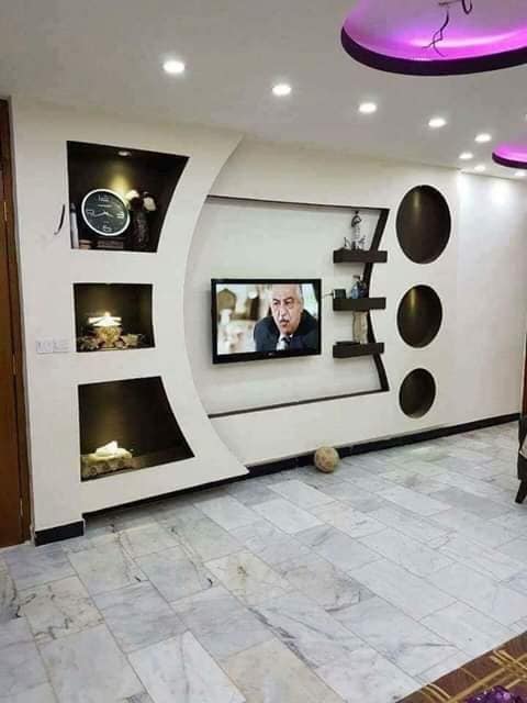 ديكورات تلفزيون ديكور شاشات خشب، ديكور شاشات بلازما جبس بورد 