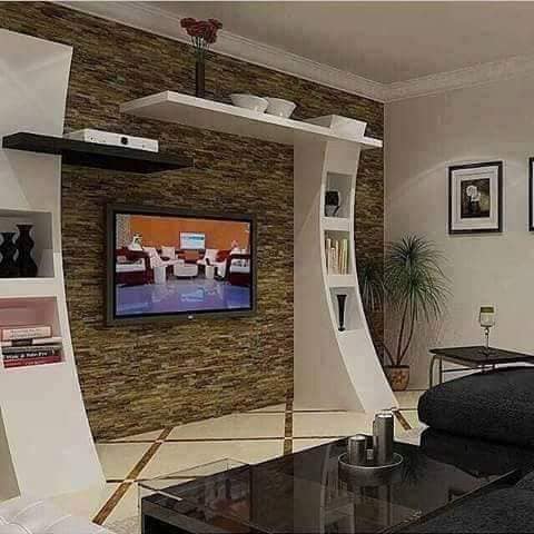 ديكورات تلفزيون ديكور شاشات خشب، ديكور شاشات بلازما جبس بورد 