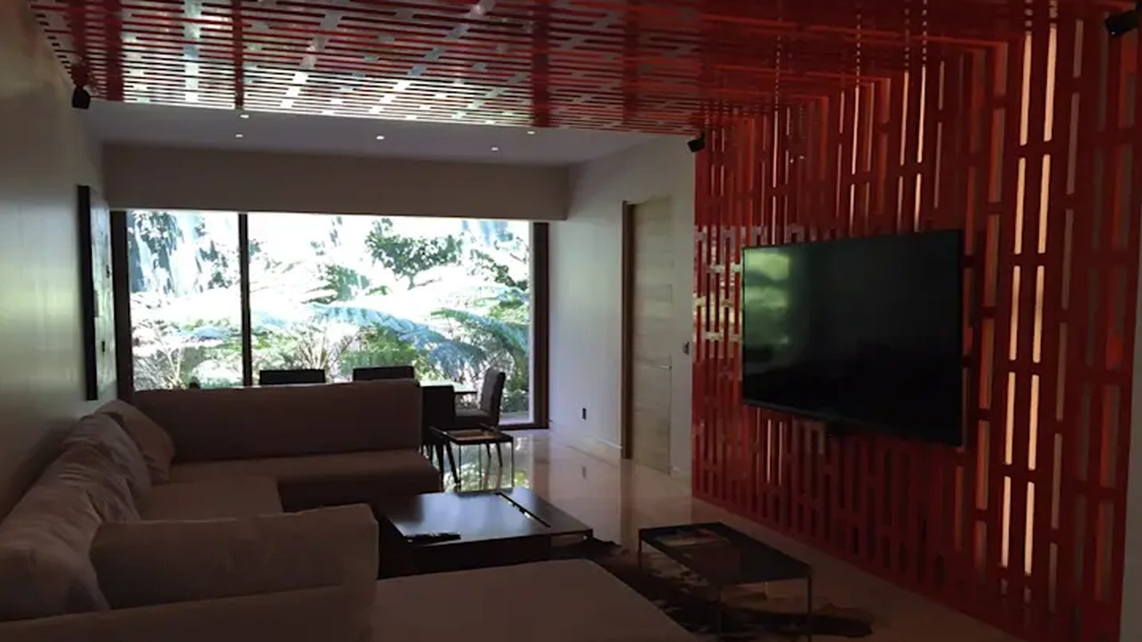 صورة ديكورات تلفزيون ديكور شاشات خشب، ديكور شاشات بلازما جبس بورد 