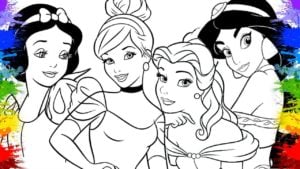 رسومات تلوين اميرات ديزني