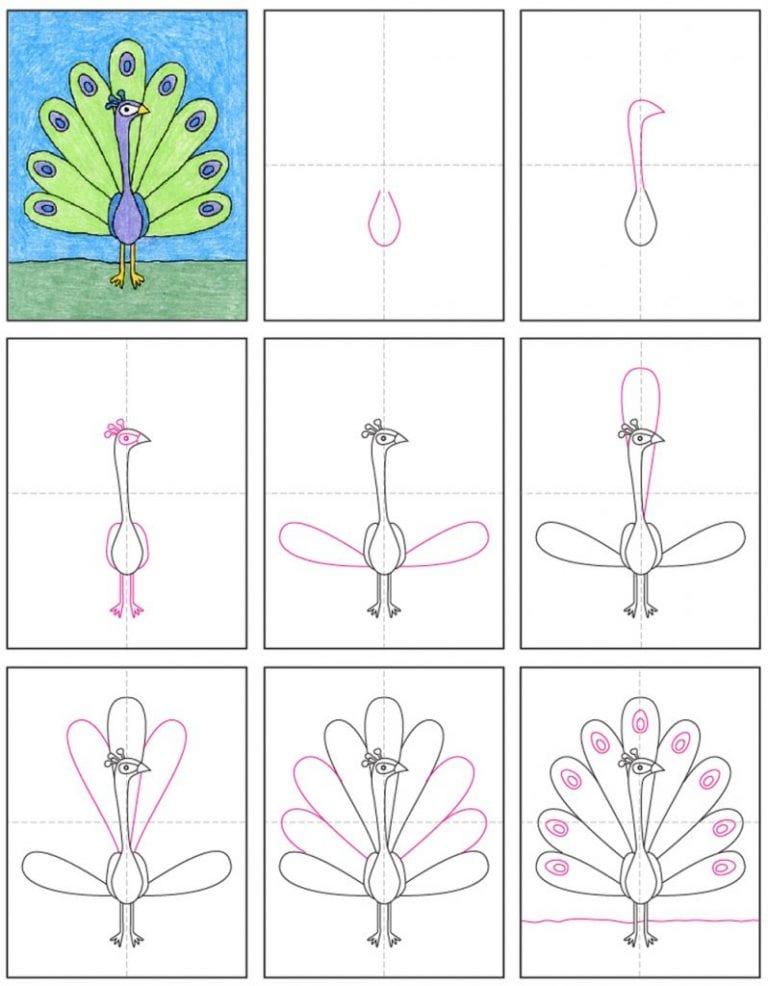 رسومات تلوين طاووس