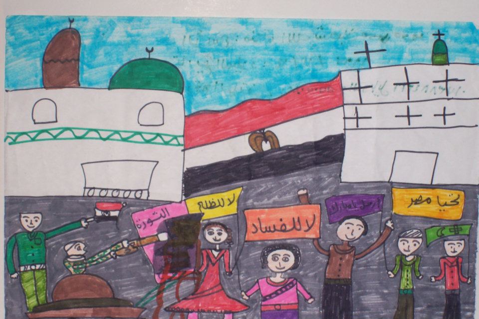 رسومات تلوين عن ثورة 25 يناير بالقلم الرصاص