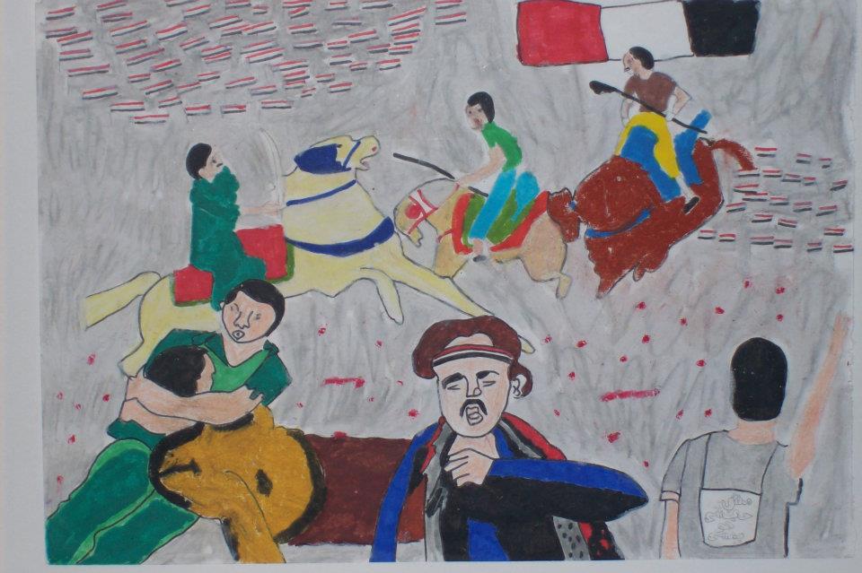 رسومات تلوين عن ثورة 25 يناير بالقلم الرصاص