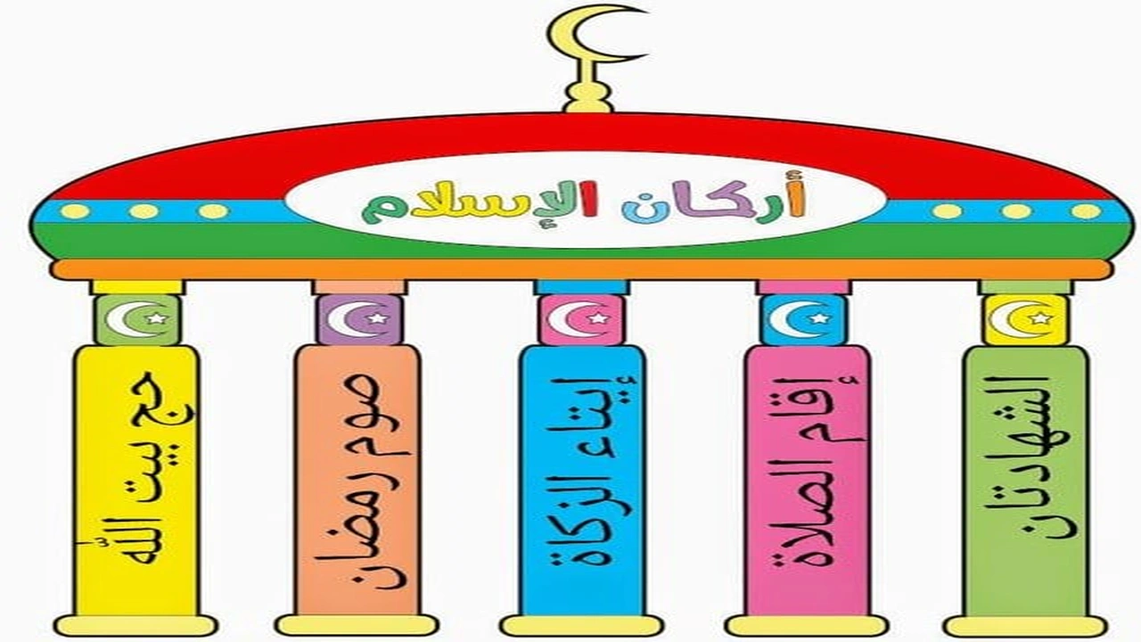 صورة رسومات للتلوين عن اركان الاسلام