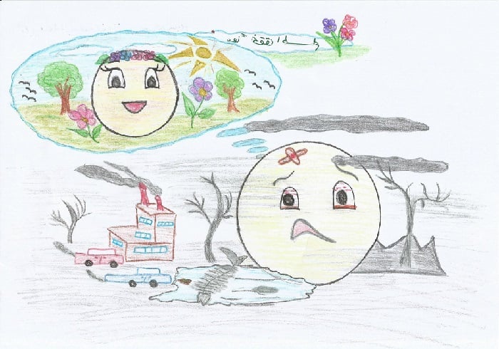 رسومات للتلوين عن تلوث البيئة