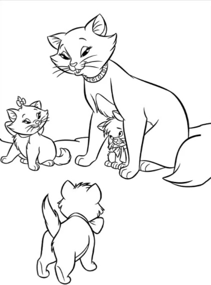 رسومات للتلوين قطط