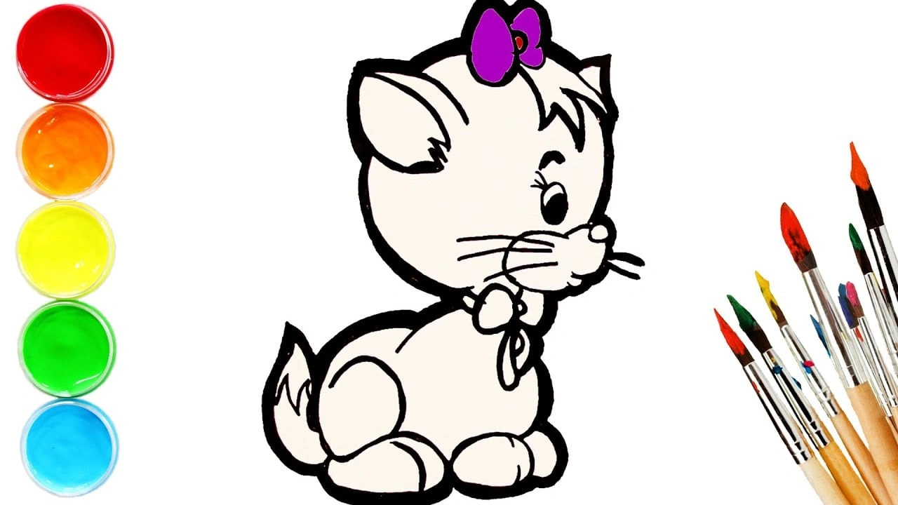 صورة رسومات للتلوين قطط