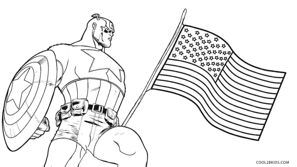 رسومات للتلوين كابتن امريكا