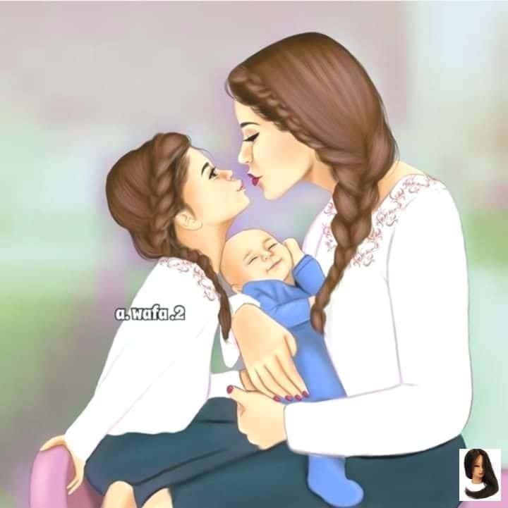 رمزيات ام وبنتها كرتون