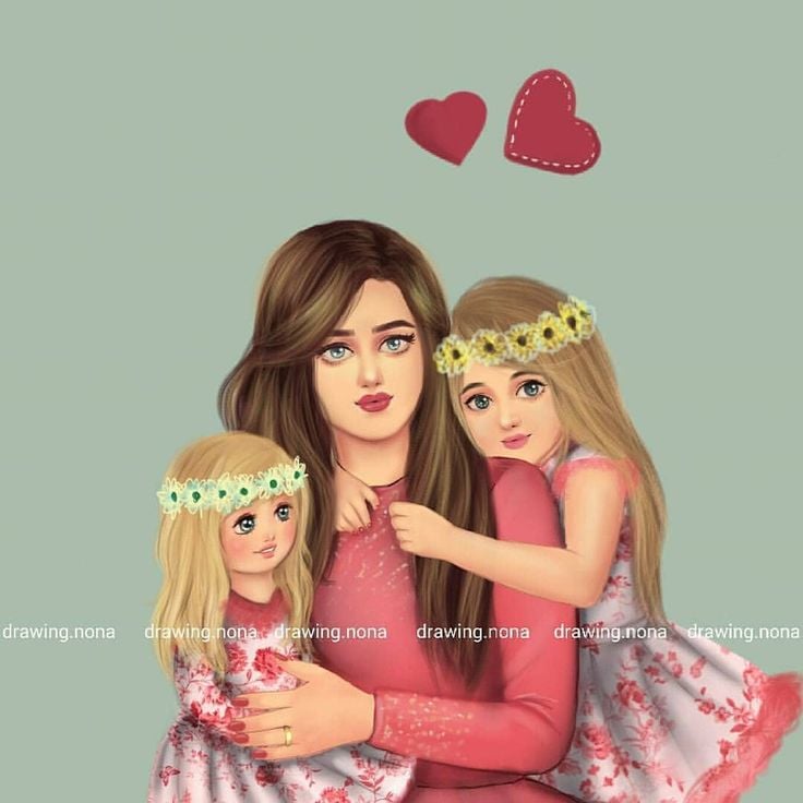 رمزيات ام وبنتها كرتون