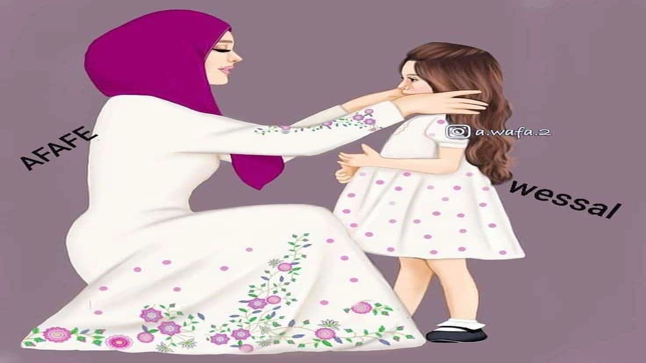 صورة رمزيات ام وبنتها كرتون