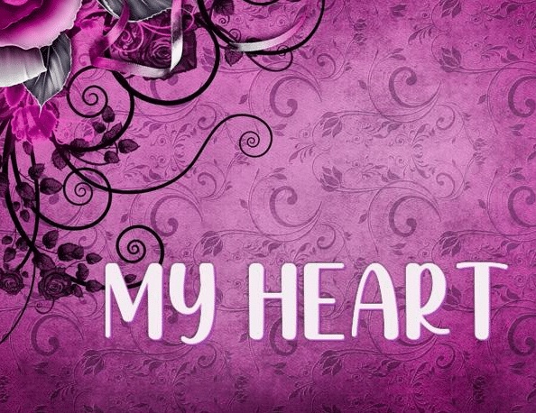 كلمة قلبي بالانجليزي مزخرفة