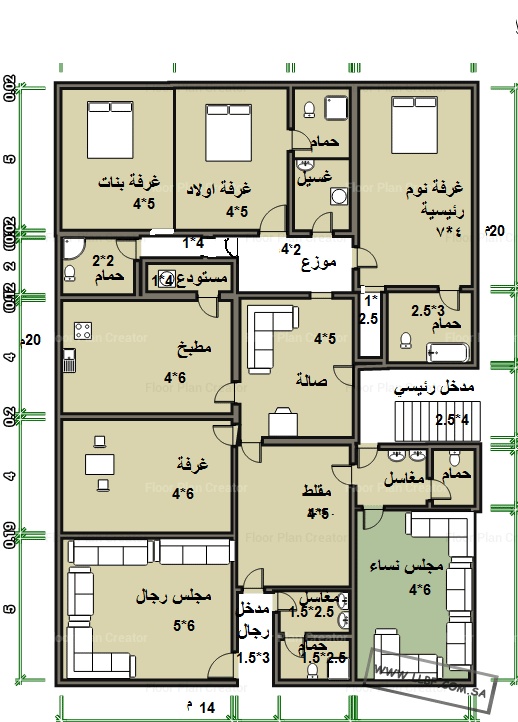 مخططات دور ارضي