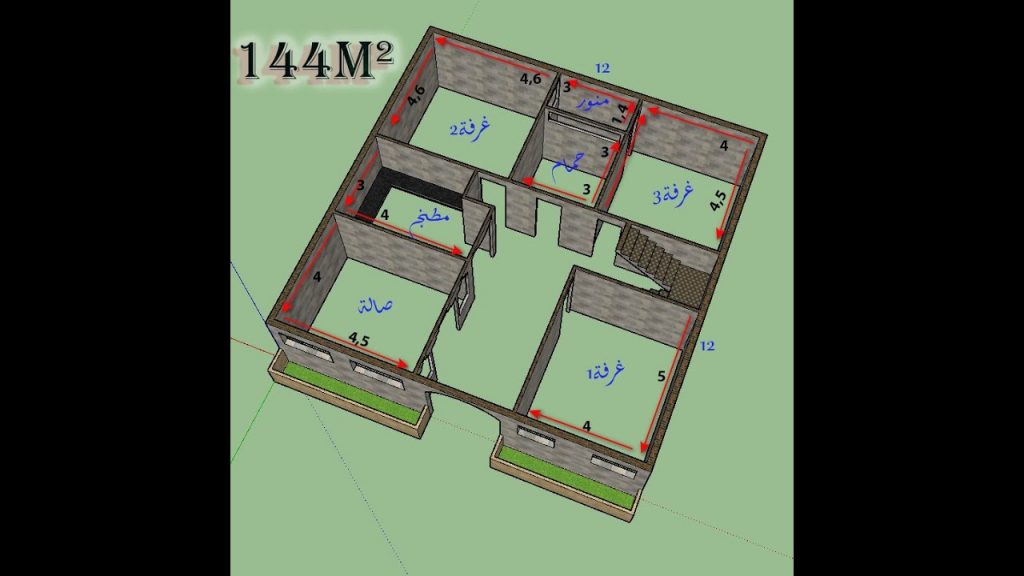 مخططات منازل 12*12