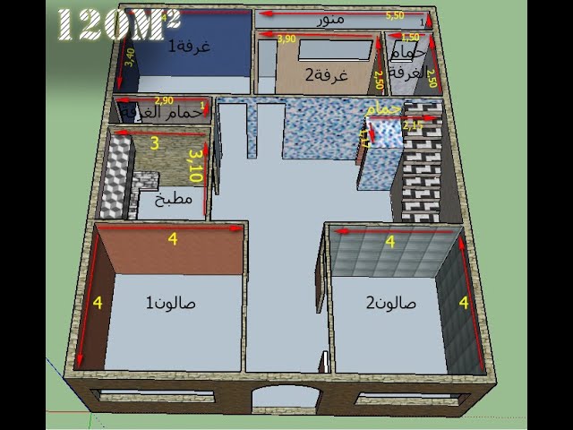 مخططات منازل 12*12