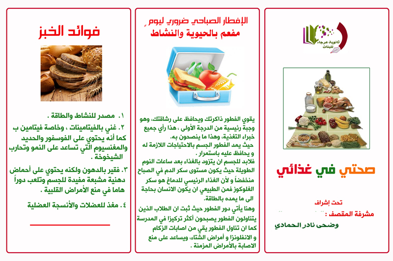 مطويات عن الغذاء الصحي