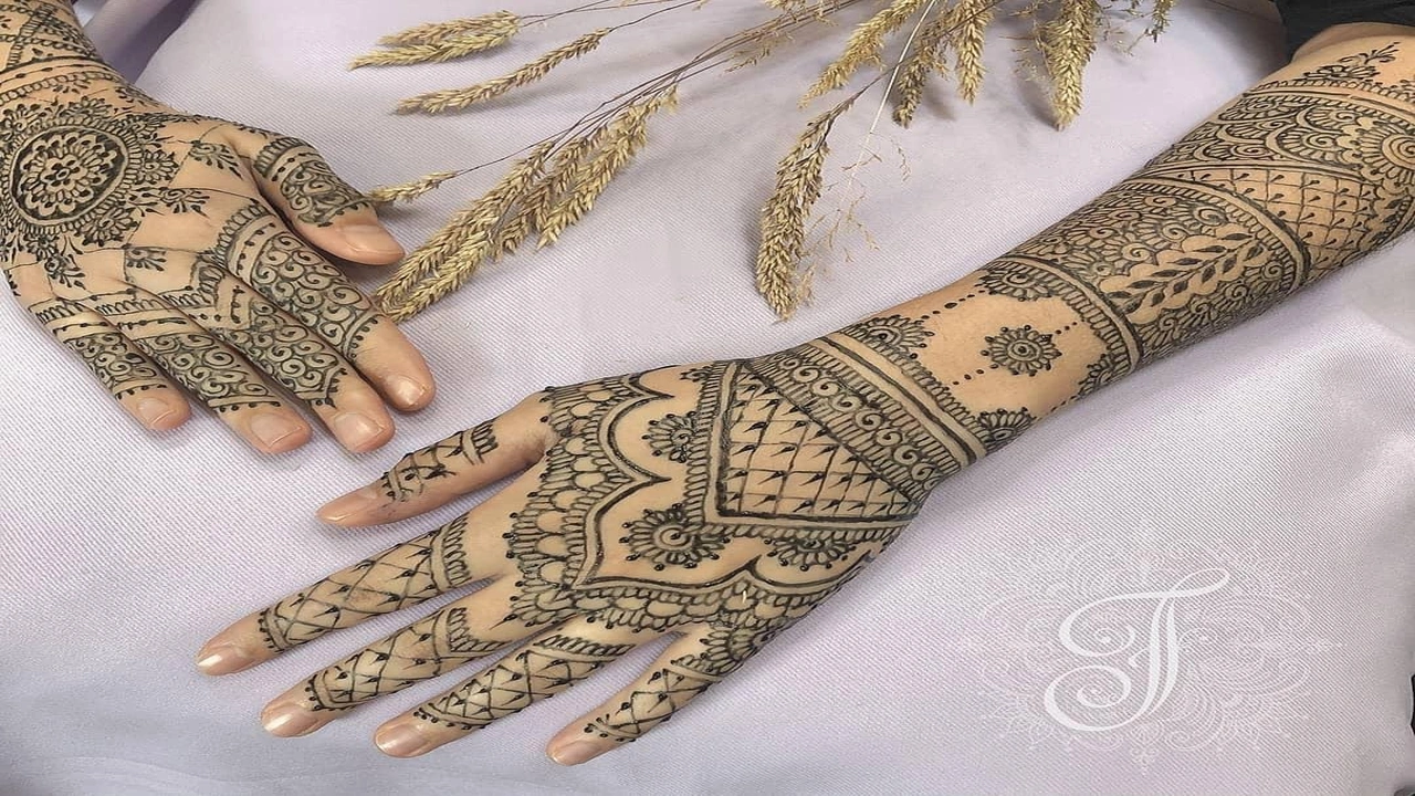 صورة نقش حناء خليجي خفيف