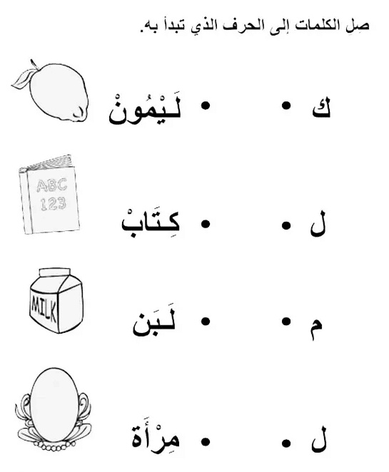 ورقة عمل الحروف
