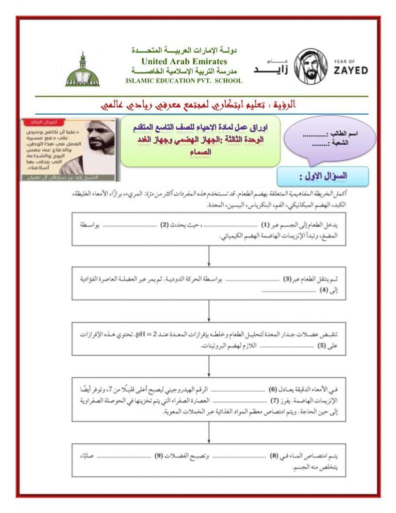ورقة عمل الغدد الصماء