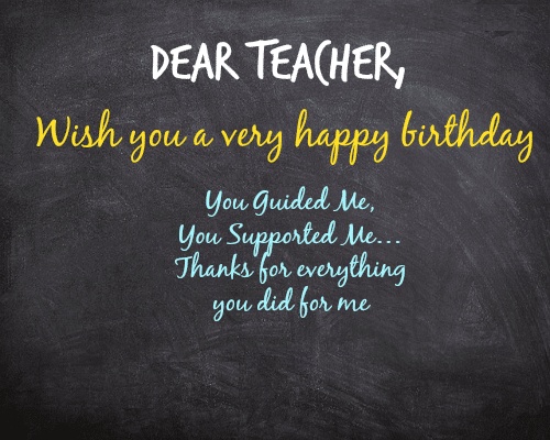 birthday messages for teacher