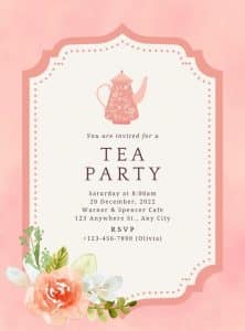 tea party invitation message