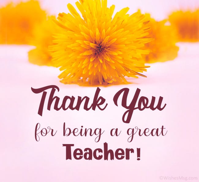 words of thanks to the teacher