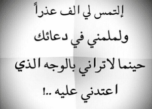 أبيات شعر في الاعتذار للأصدقاء