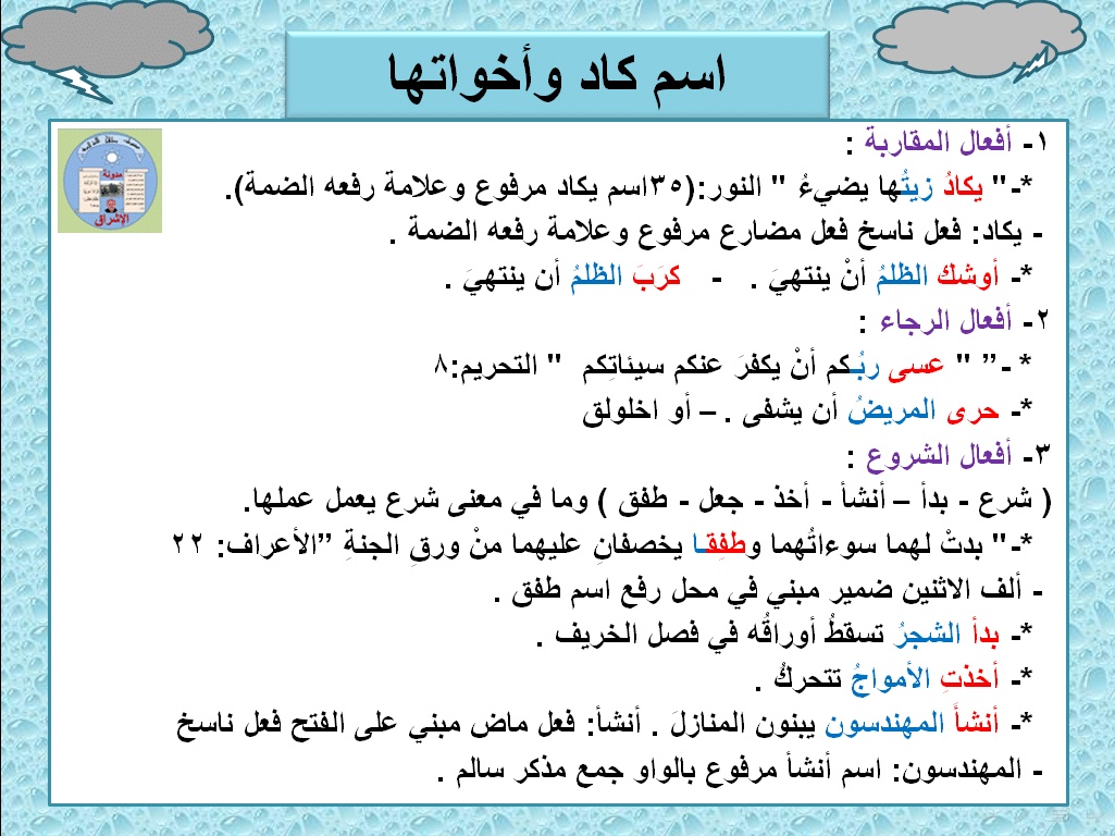 أفعال الشروع في القرآن الكريم