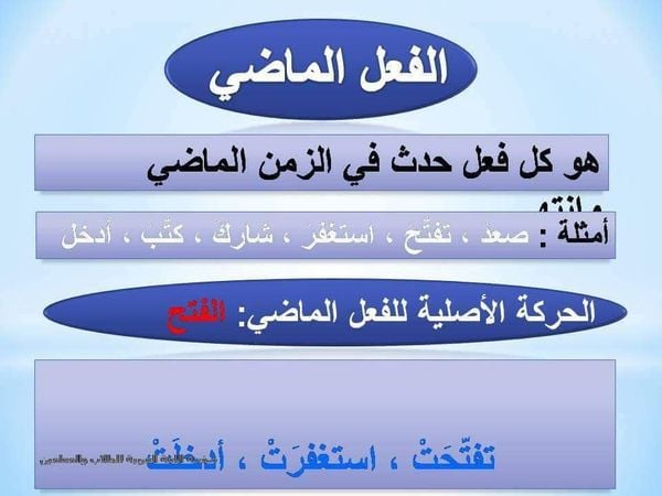 أمثلة على الفعل الماضي