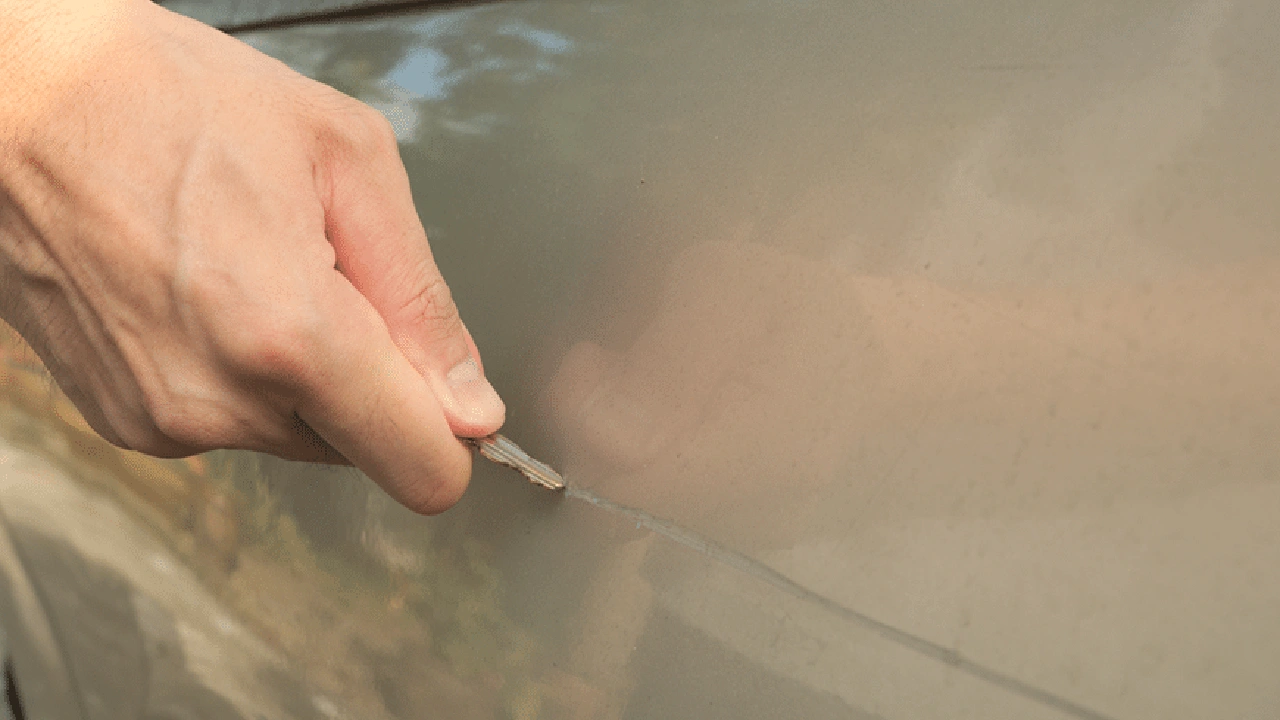 صورة إزالة خدوش السيارة بطلاء الأظافر