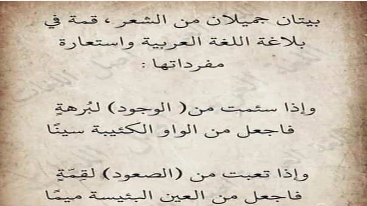 صورة ابيات شعرية بليغة