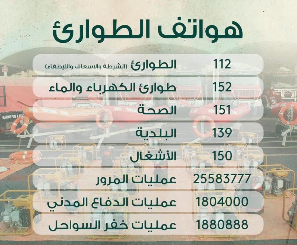 ارقام طوارئ المياه بالرياض