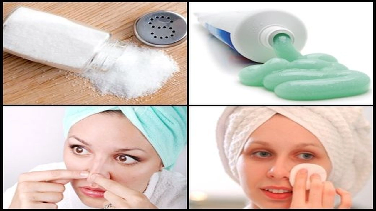 صورة ازالة الرؤوس السوداء بمعجون الأسنان والملح