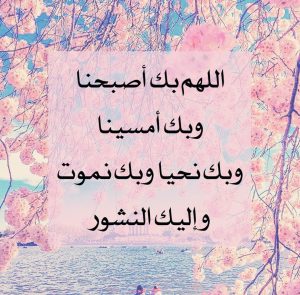 اللهم بك أصبحنا وبك أمسينا وبك نحيا وبك نموت وإليك النشور 