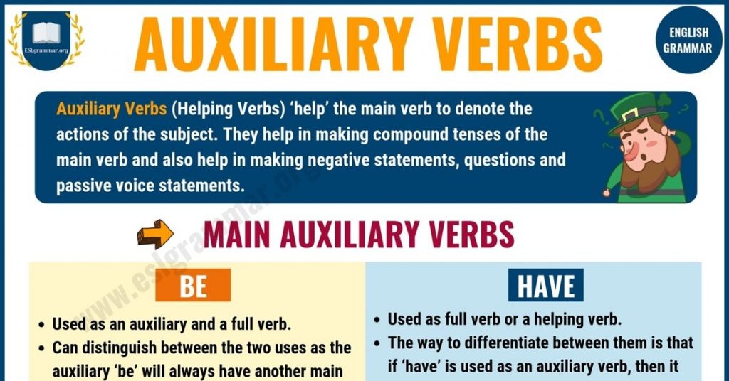 امثله على قاعده auxiliary verbs