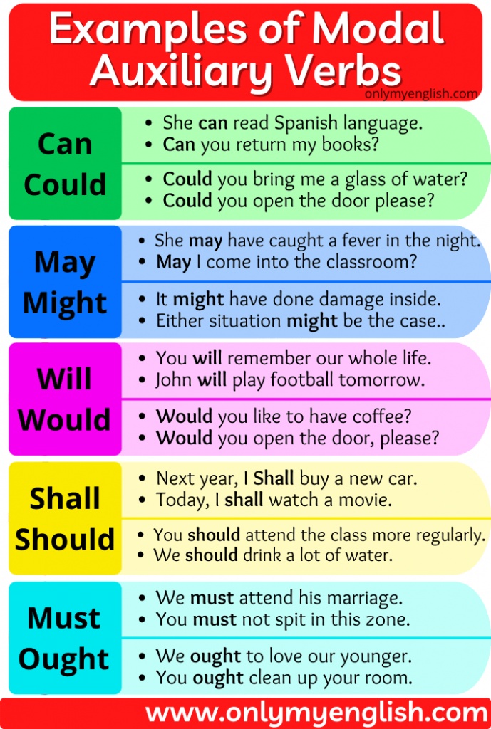 امثله على قاعده auxiliary verbs